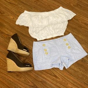 White off the shoulder crop top